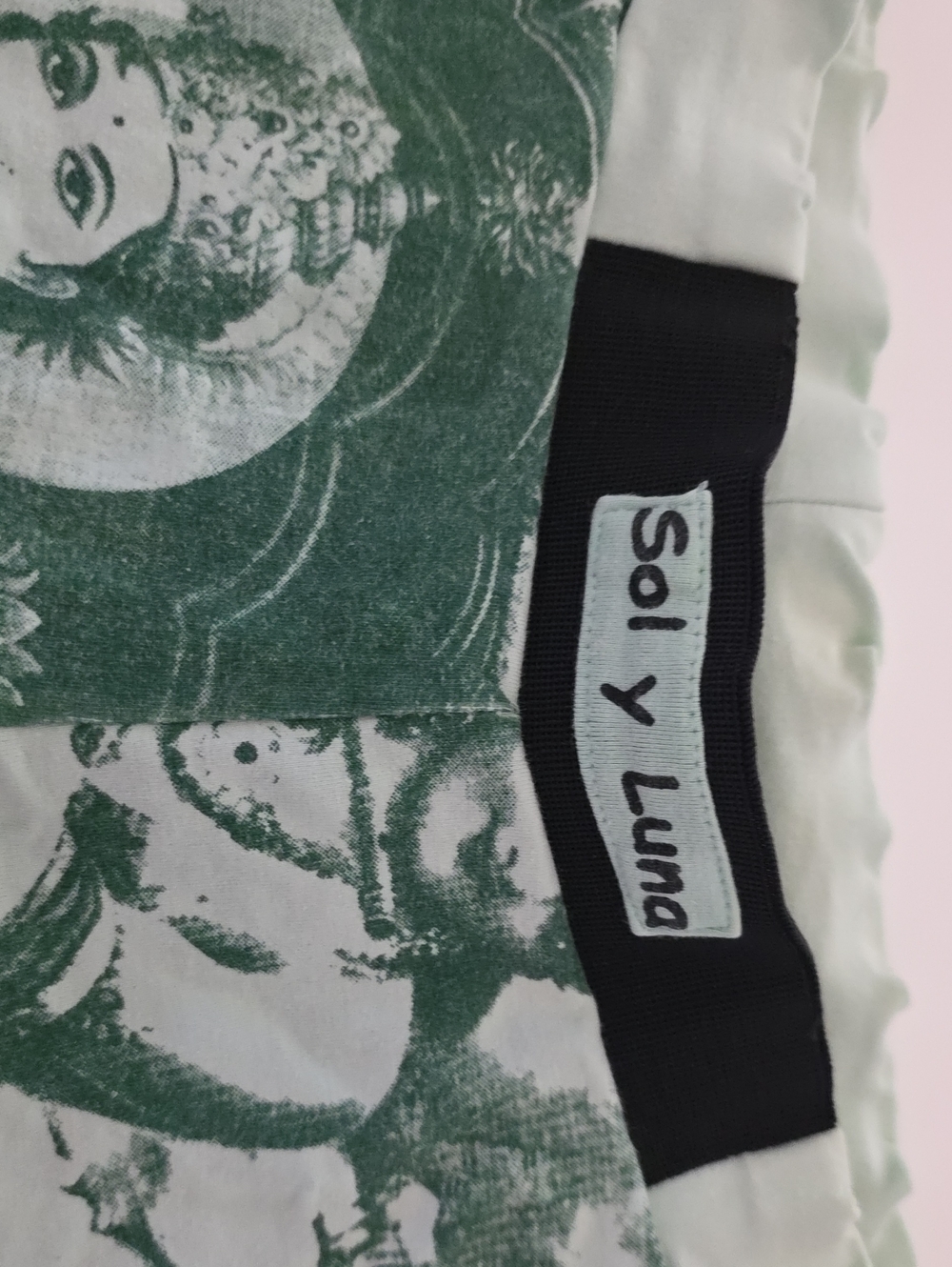 Green Printed Yoga Pants